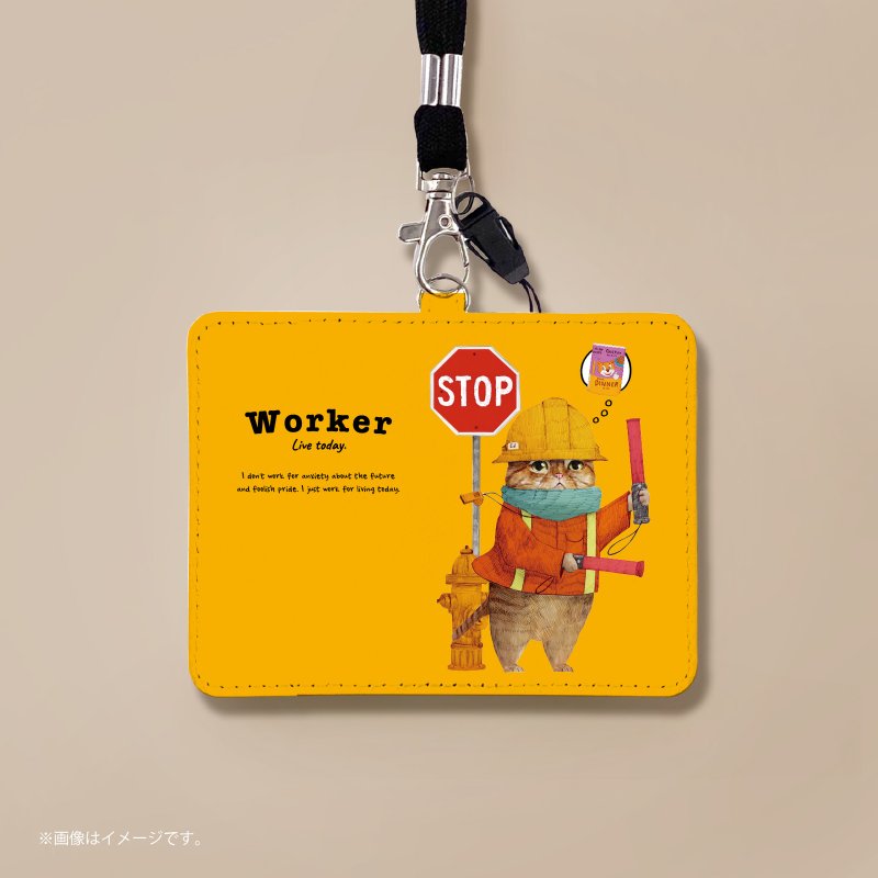 Pass holder/ The working cat. - Phone Cases - Faux Leather White