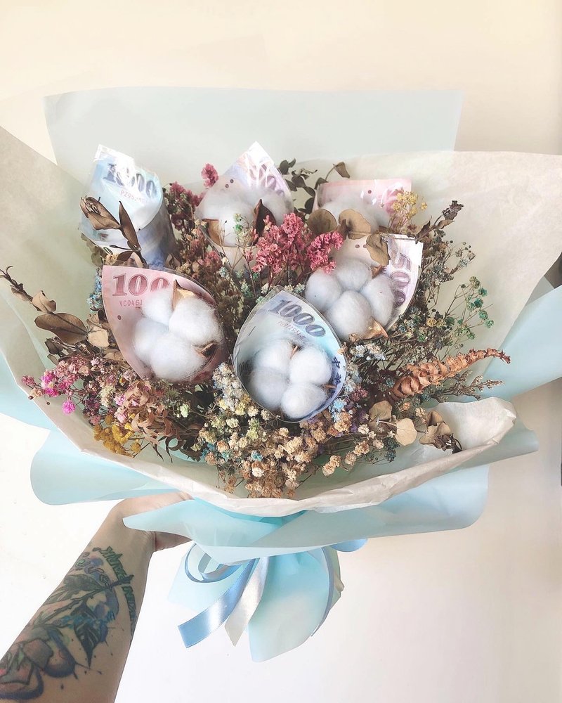 Customized bouquet/money bouquet/banknote bouquet/dry bouquet/flower gift (made after ordering, does not include banknotes) - Dried Flowers & Bouquets - Plants & Flowers 