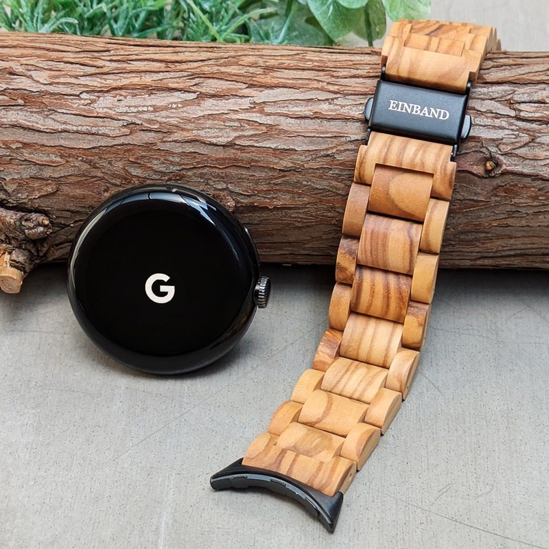 【木製バンド】EINBAND Google Pixel Watch 天然木バンド Olive　Pixel Watch3 45mm対応不可 - 腕時計 - 木製 ブラウン