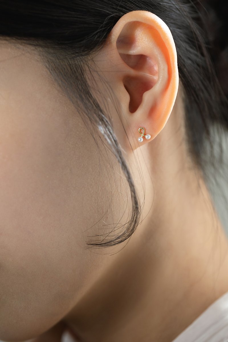 Ballet Classic Pearl Handmade Pearl Earrings Clip-On 925 Sterling Silver Plated with 18k Gold - ต่างหู - ไข่มุก สีทอง