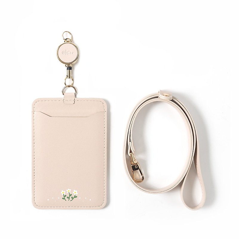 Double-sided induction ID holder - pure white flower - ID & Badge Holders - Other Materials 