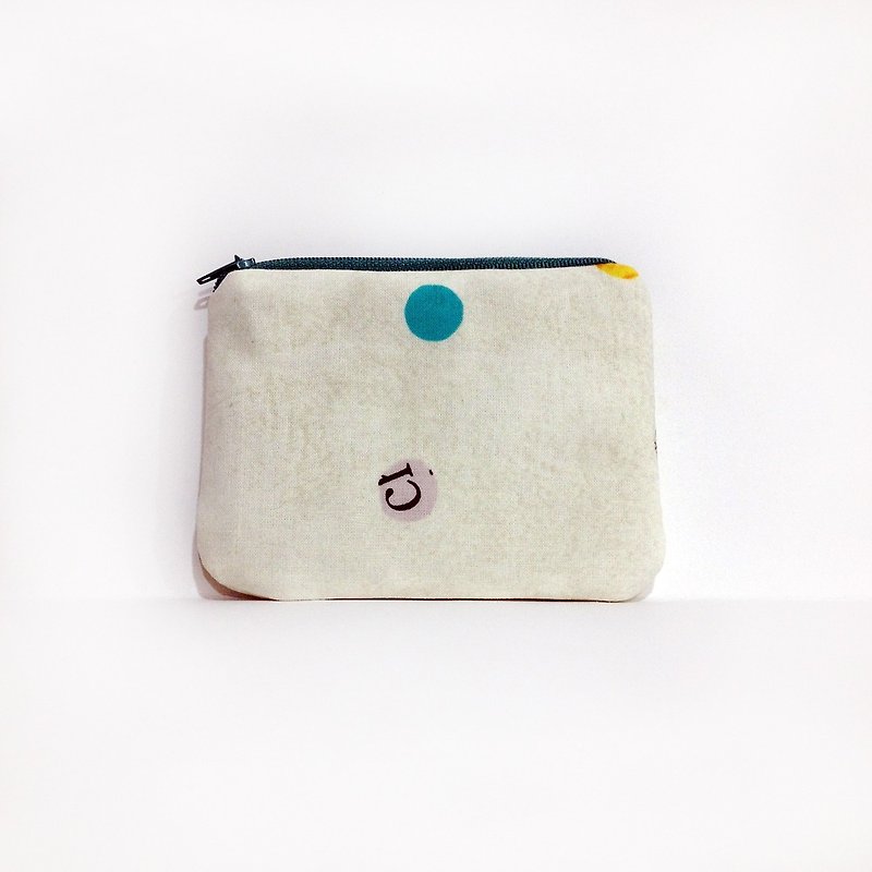 Color little purse - กระเป๋าใส่เหรียญ - ผ้าฝ้าย/ผ้าลินิน ขาว