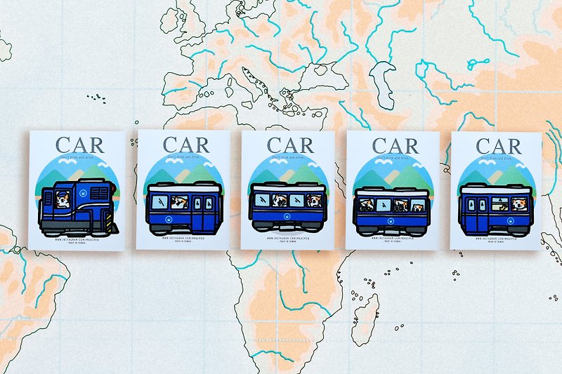【燙片貼】(大張款式)Car-火車系列-熨燙貼/徽章/補丁-共5款 - 徽章/別針 - 聚酯纖維 藍色