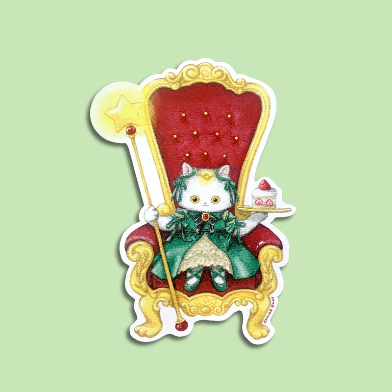 Original constellation cat Virgo watercolor hand-painted plastic sticker - Stickers - Paper Multicolor