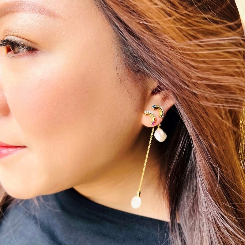 Wulala Collection - Delight Earrings - ต่างหู - เงินแท้ สีทอง