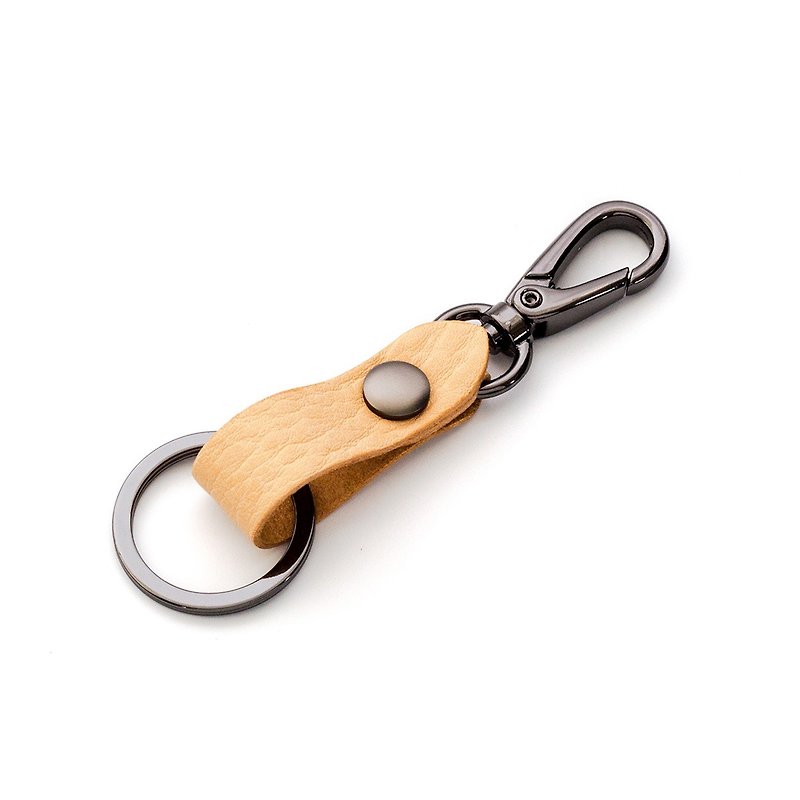 WILD I Key Ring Holder  I Fob Chain - Keychains - Genuine Leather Brown
