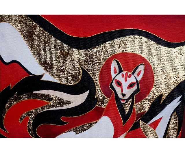 Kumiho Painting Fox Artwork Kitsune Art Huli jing Handmade