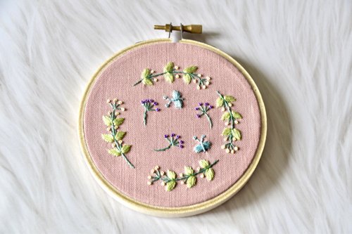 初心者刺繍素材パック - フランス刺繍 - リース ラウンド