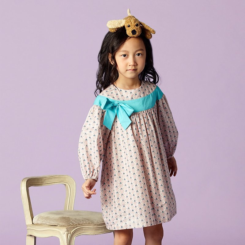 Ángeles-bow gift with dress - Kids' Dresses - Cotton & Hemp 
