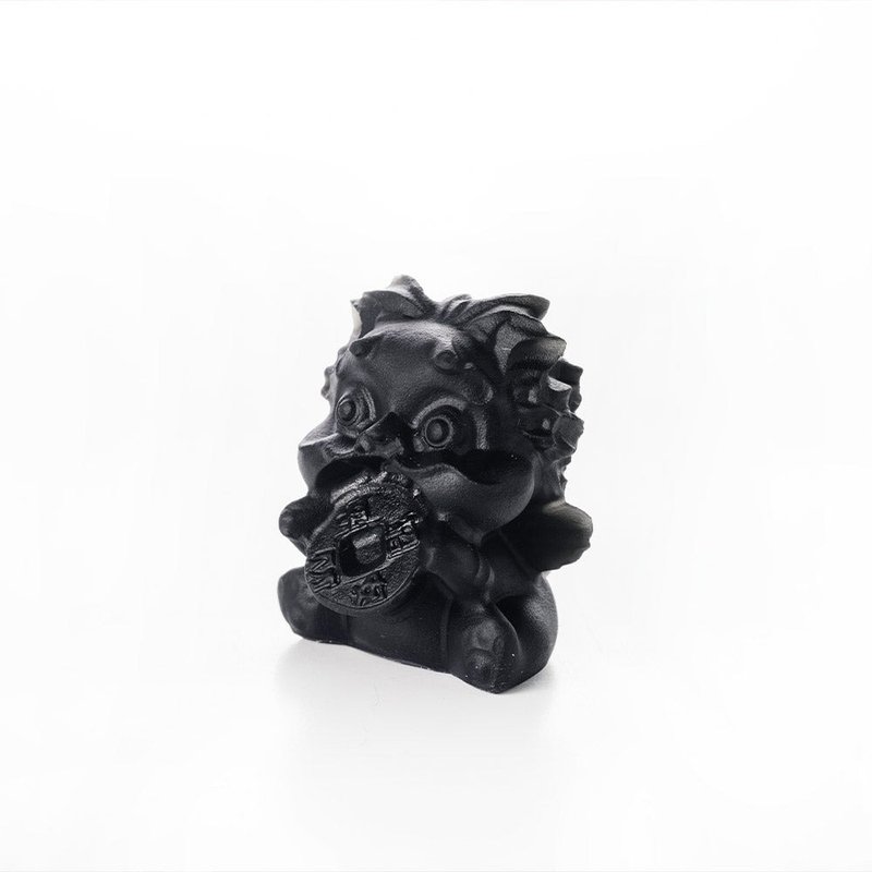 【Montagne】Money-biting beast | Obsidian | Incense Stone doll - Fragrances - Crystal Black