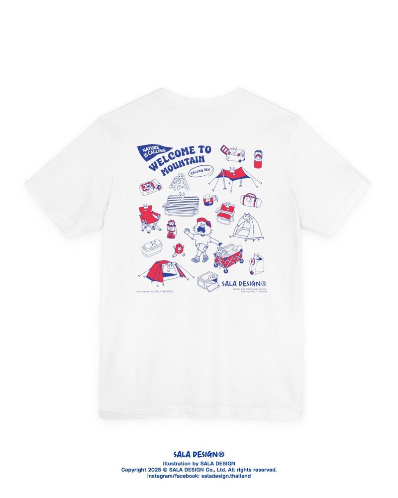 T-shirts Unisex, Handmade Screen Printed - Free Shipping - 男 T 恤 - 棉．麻 白色