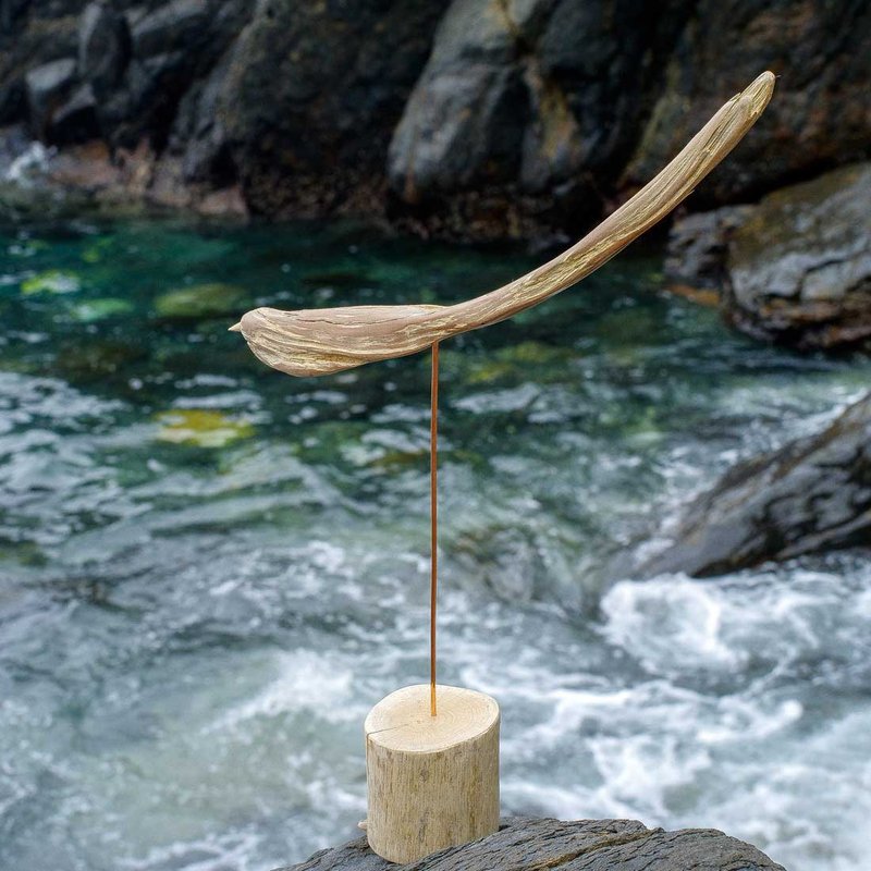 世界へ羽ばたこう　流木の鳥　wood bird　鳥　decorative bird　鳥のオブジェ　かわいい鳥　bird goods　１７１ - 擺飾/家飾品 - 木頭 咖啡色