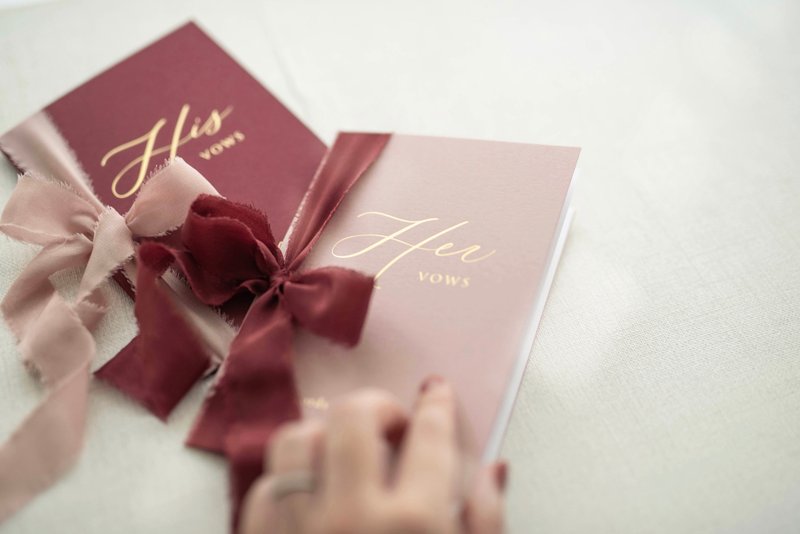 【 手工絲帶婚禮誓言本 】嫣紅 - 喜帖 - 紙 多色