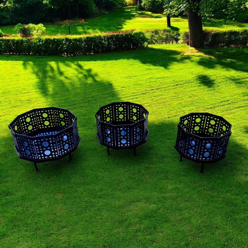 【Rattan -style Flame Campfire Pit】 - Camping Gear & Picnic Sets - Other Metals Black