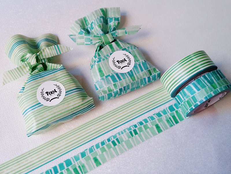 Candy Washi Tape - Green Stripe - มาสกิ้งเทป - กระดาษ 