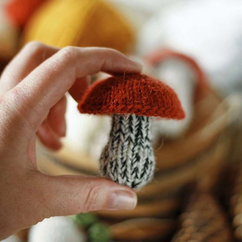 Pattern Knitted mushroom. Knitting toys. Amigurumi DIY - 手工藝教學/工具書 - 其他材質 