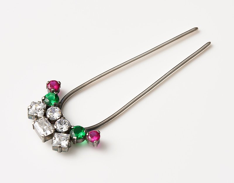 CH 8 (cubic zirconia) - Hair Accessories - Other Metals Green