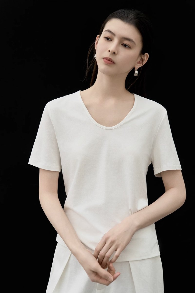環保和紙莫代爾 乾爽透氣短袖T恤 - 女 T 恤 - 其他材質 多色