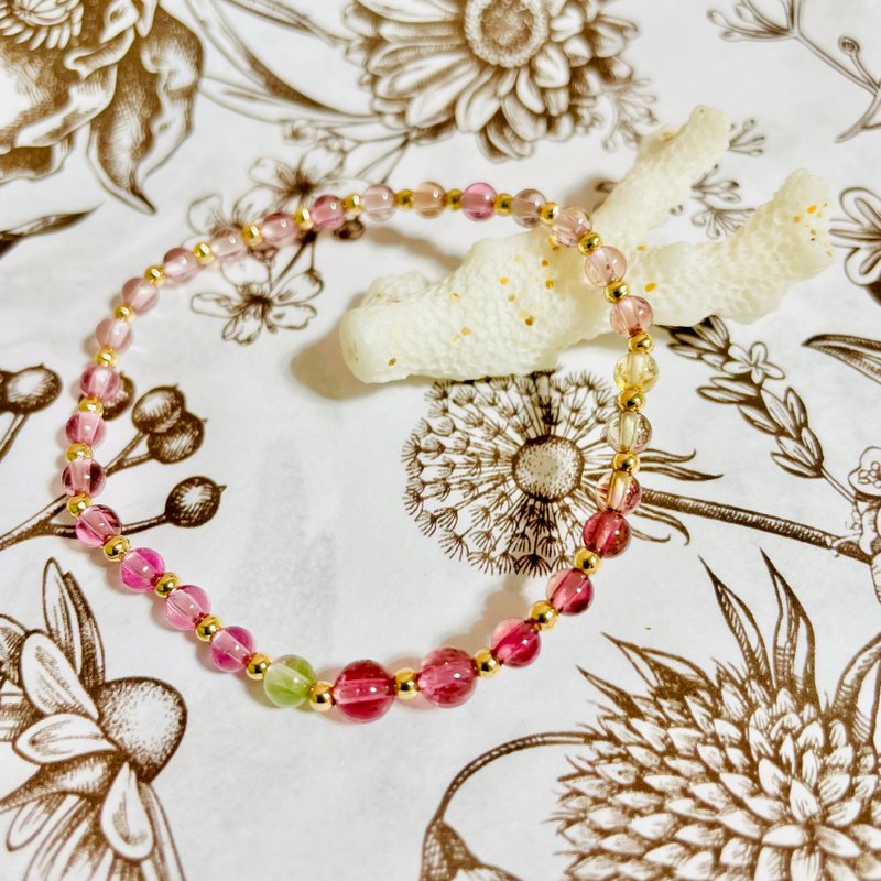 碧璽手鏈/開運招財/水晶療癒/母親節禮物/送禮 - 手鍊/手環 - 水晶 粉紅色