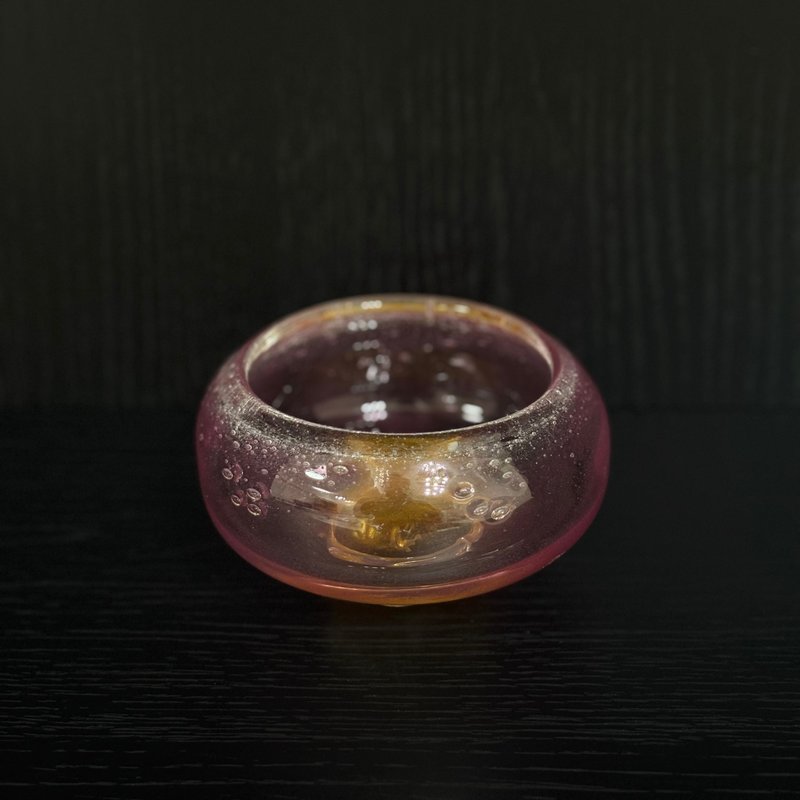 玻璃碗桃紅黃藍六角足 - 碗 - 玻璃 