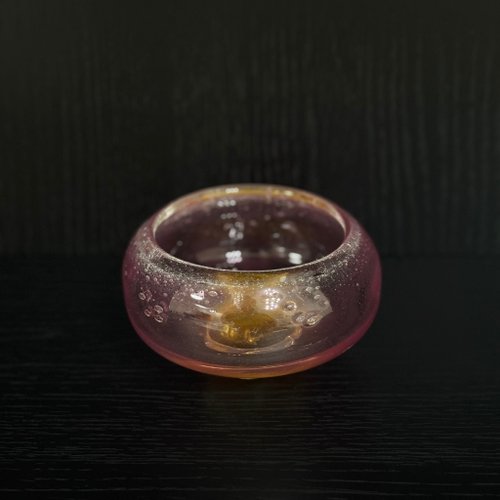 C.C.C. Glass Works 玻璃碗桃紅黃藍六角足
