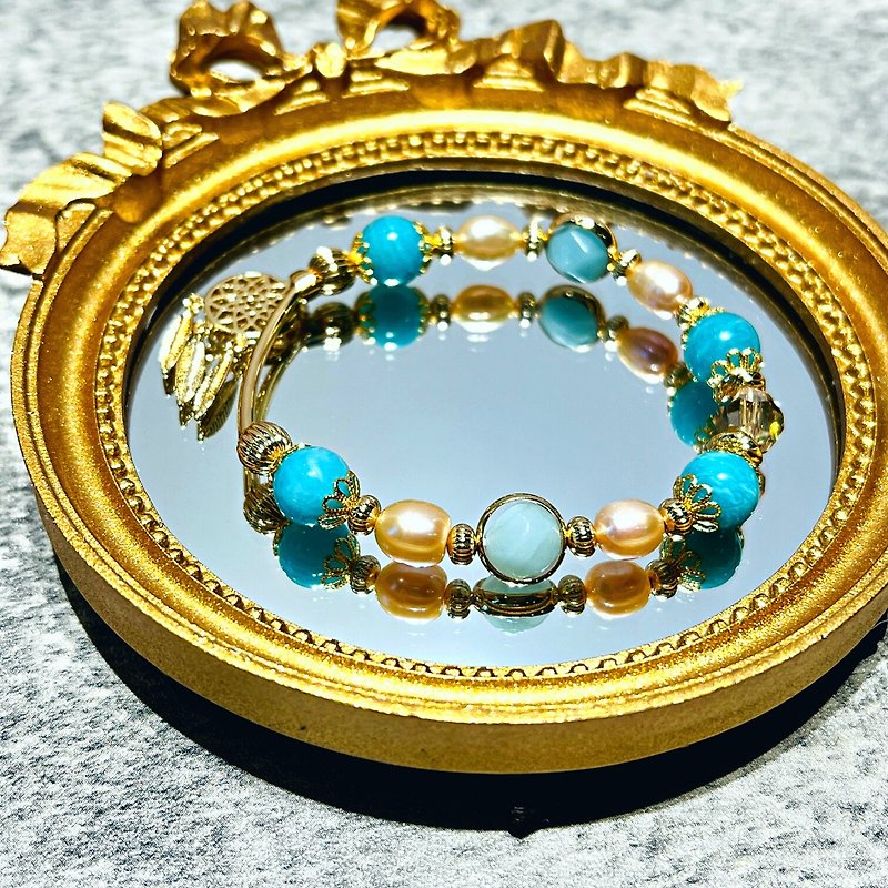 carina accessories 鈦金貔貅 客製化水晶手鍊 茉莉公主的捕夢網 - 手鍊/手環 - 水晶 金色