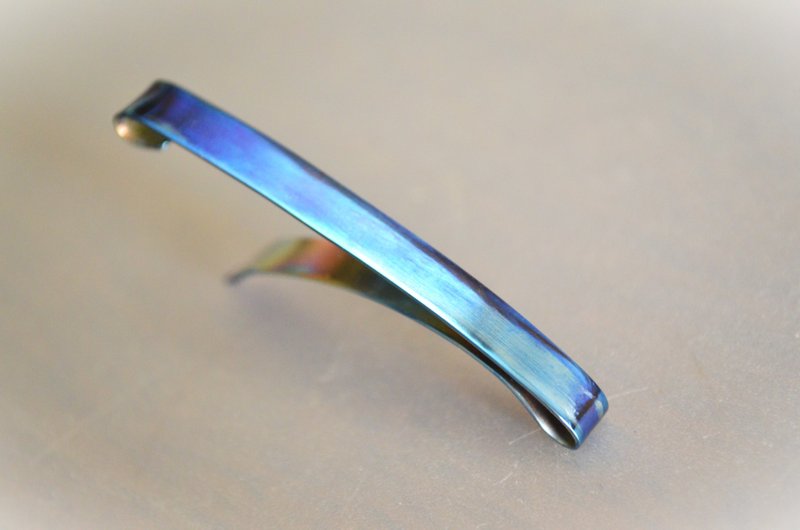 Titanium Barrette Gr5 = 64 Titanium Barrette 53mm = French Pin - Hair Accessories - Other Metals Blue