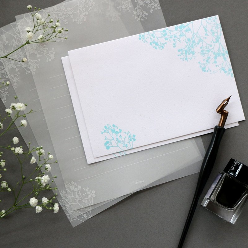 Baby's Breath Letter Set - ซองจดหมาย - กระดาษ ขาว