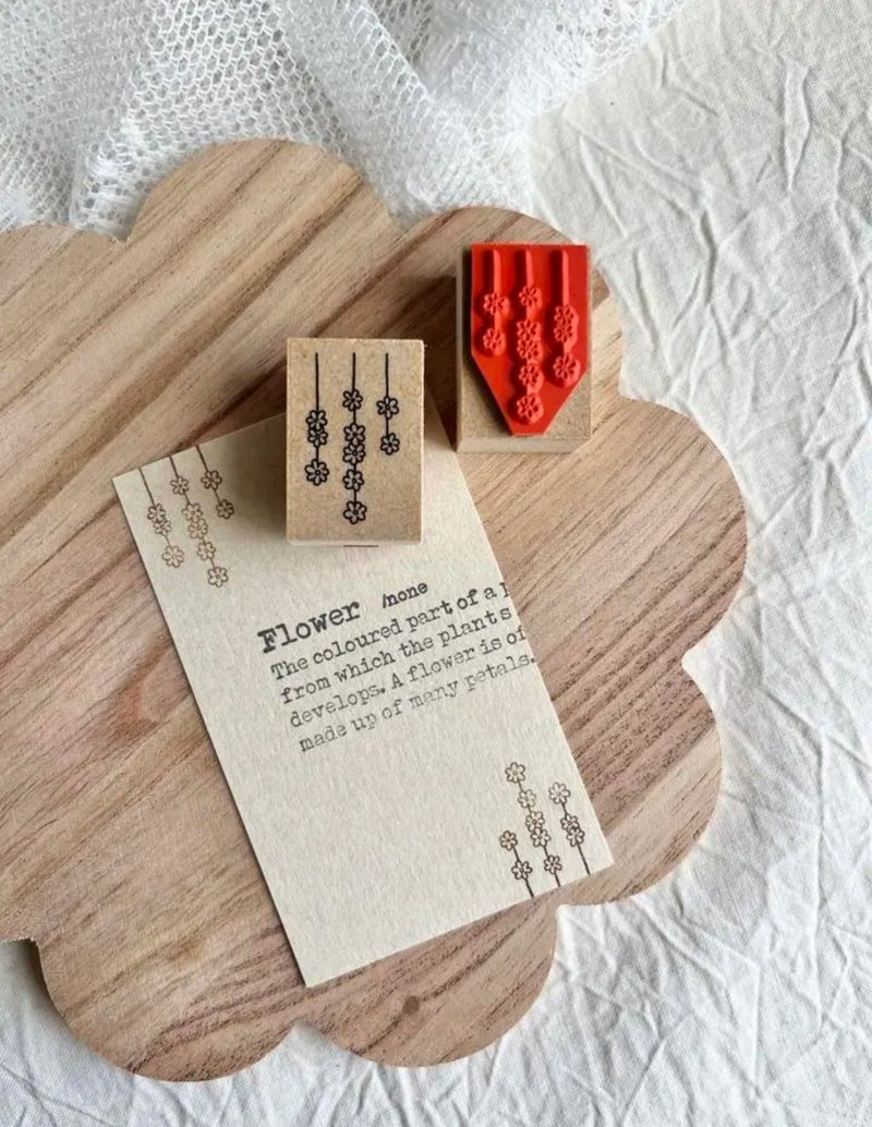 rubber STAMP【 Flower curtain 】Flower stamp - Stamps & Stamp Pads - Rubber 