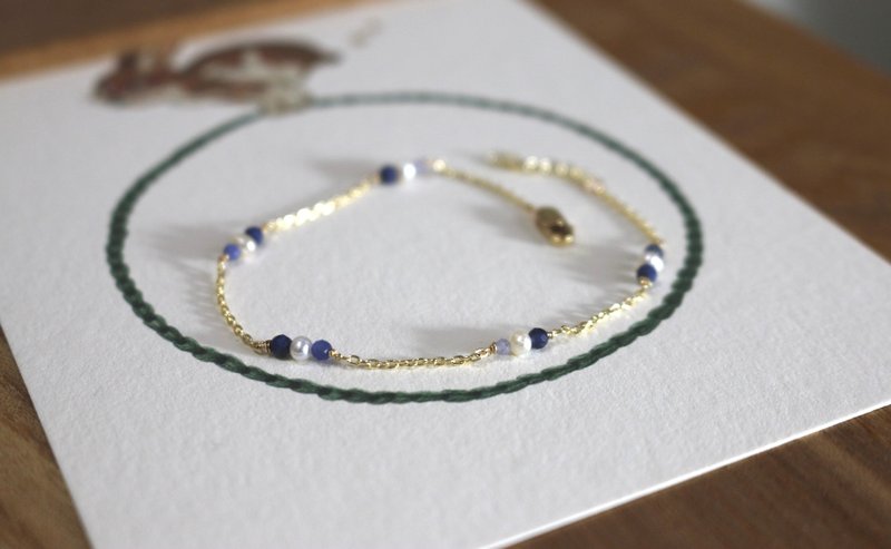 June Birthstone Bracelet December Birthstone Stone Pearl - Take it easy - - Bracelets - Semi-Precious Stones Blue