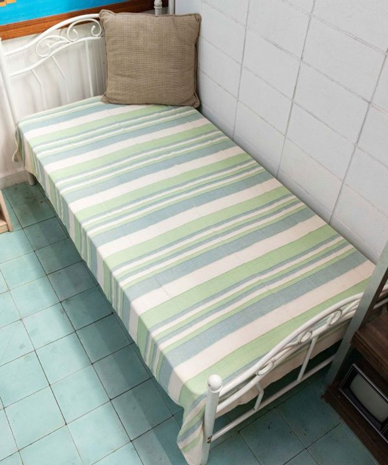 Striped Multi Cloth Bed Cover - Single - Blankets & Throws - Other Materials 