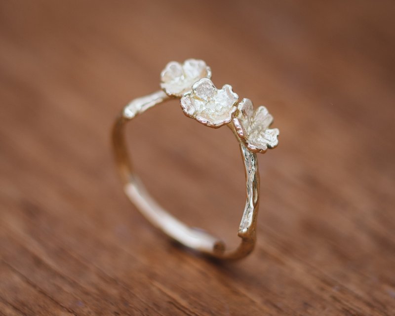 桜 K18 リング - 戒指 - 貴金屬 金色