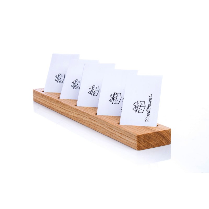 Multiple vertical business card display Craft show display stand - ที่ตั้งบัตร - ไม้ 