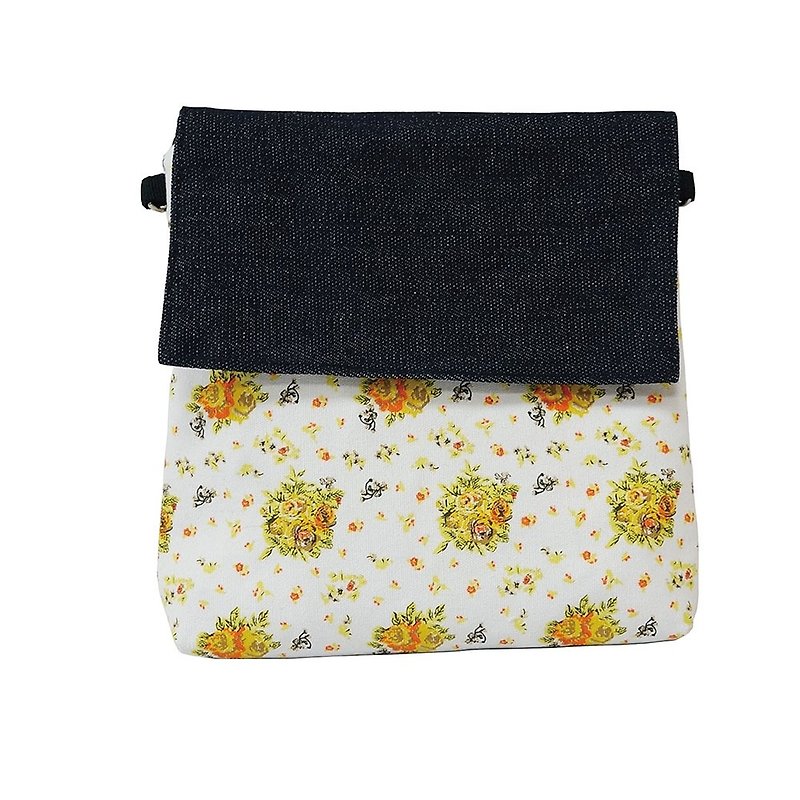 【Is Marvel】Flower tannin package - กระเป๋าแมสเซนเจอร์ - ผ้าฝ้าย/ผ้าลินิน สีเหลือง