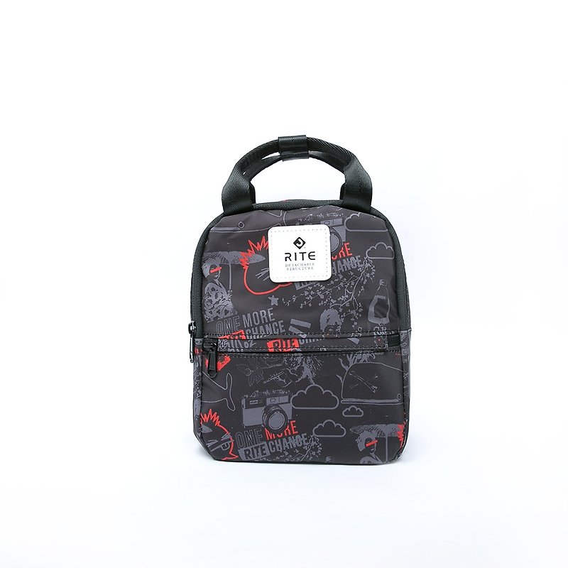 [RITE] Le Tour Series - Dual-use Mini Backpack - PUNK Black - กระเป๋าเป้สะพายหลัง - วัสดุกันนำ้ สีเทา
