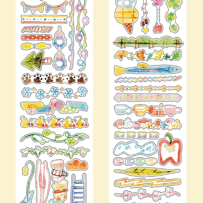 【膠帶】溫柔界限 分割線 PET 和紙膠帶 3米卷 (kiss-cut) - 紙膠帶/和紙/PET - 紙 多色