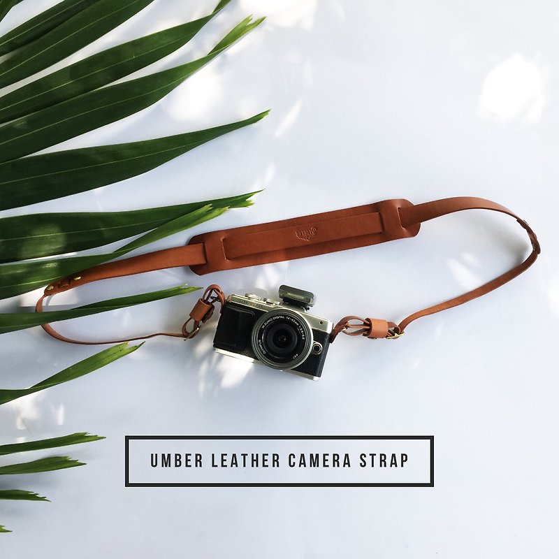 Umber Leather Camera Strap - Camera Straps & Stands - Genuine Leather Brown