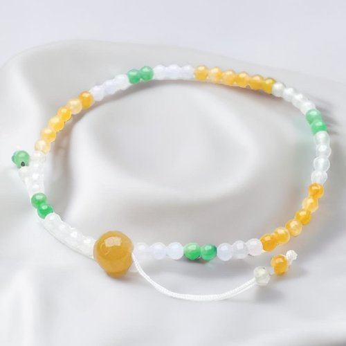 瓔珞珠寶盒 E.L.Jewelry Box 冰種多彩翡翠手珠編織手鍊 | 天然緬甸玉A貨翡翠 | 送禮