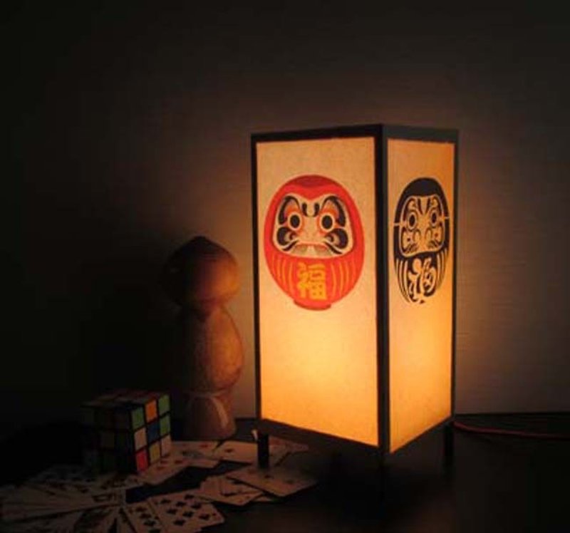 "Staring contest of Dharma" shine-Healing Light No. 3 desk stand for peace - โคมไฟ - ไม้ไผ่ สีเหลือง