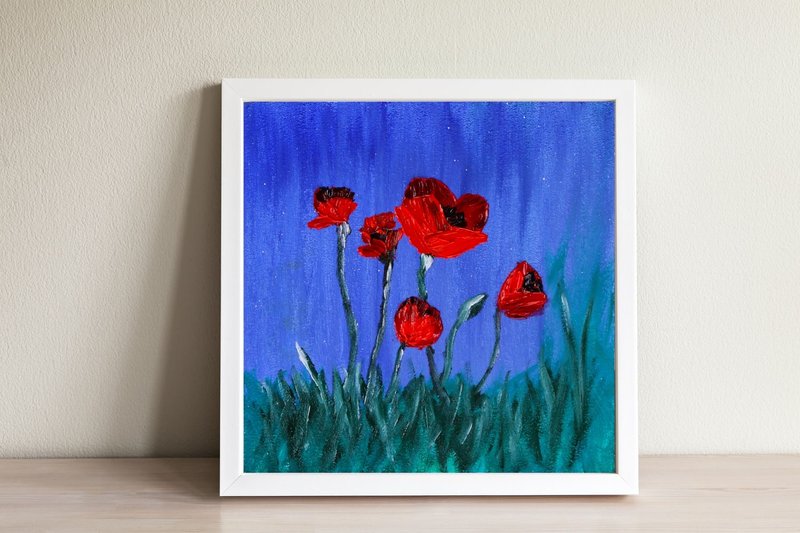 Red poppies - ตกแต่งผนัง - ผ้าฝ้าย/ผ้าลินิน หลากหลายสี