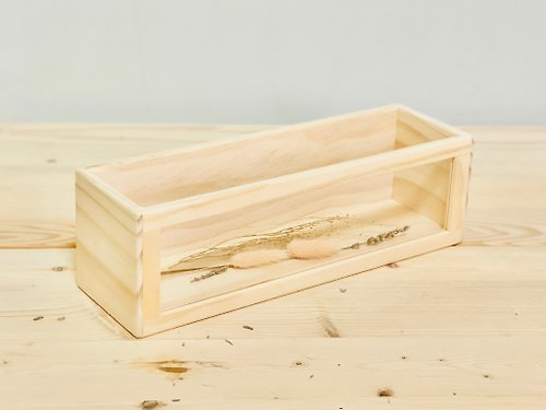 好蒔．植感．木作 極簡 前開透明窗木盒 L2 號盒【 31 x10 x9 】- 木作收納系列