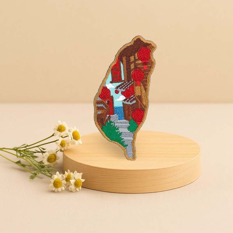 【台灣特色】九份 | 刺繡磁鐵 | 禮物 | 文創 | 紀念品 - 磁鐵 - 繡線 