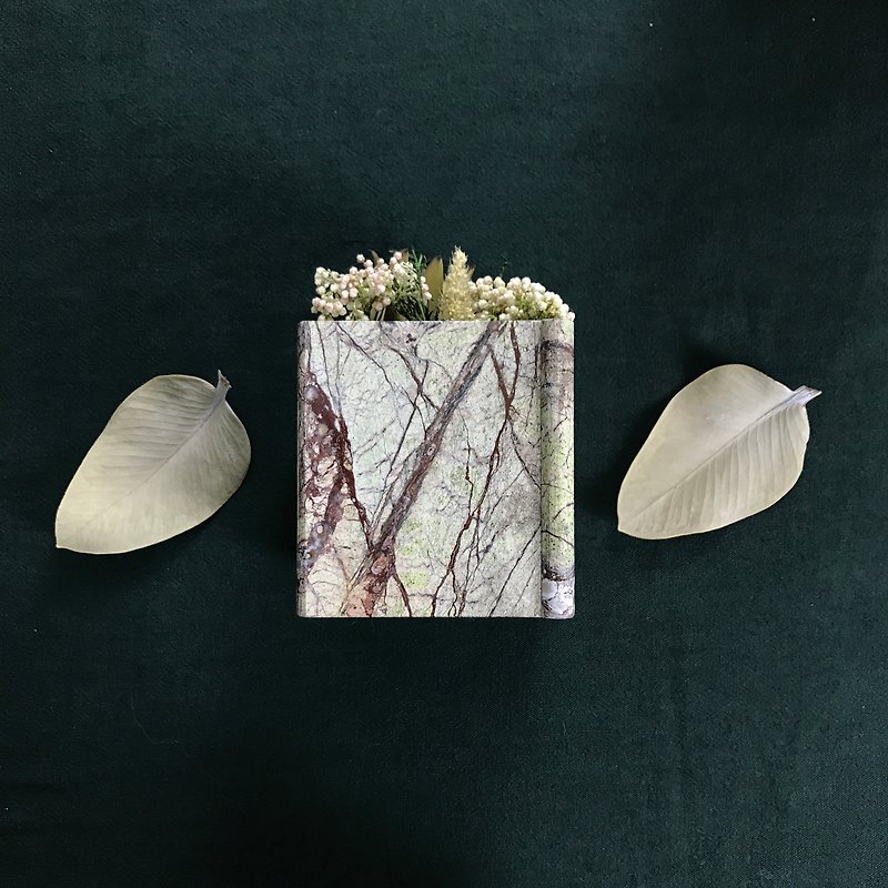 [カラー]林果樹石の大理石の植木鉢、小さな正方形の家の装飾 - 観葉植物 - 石 グリーン