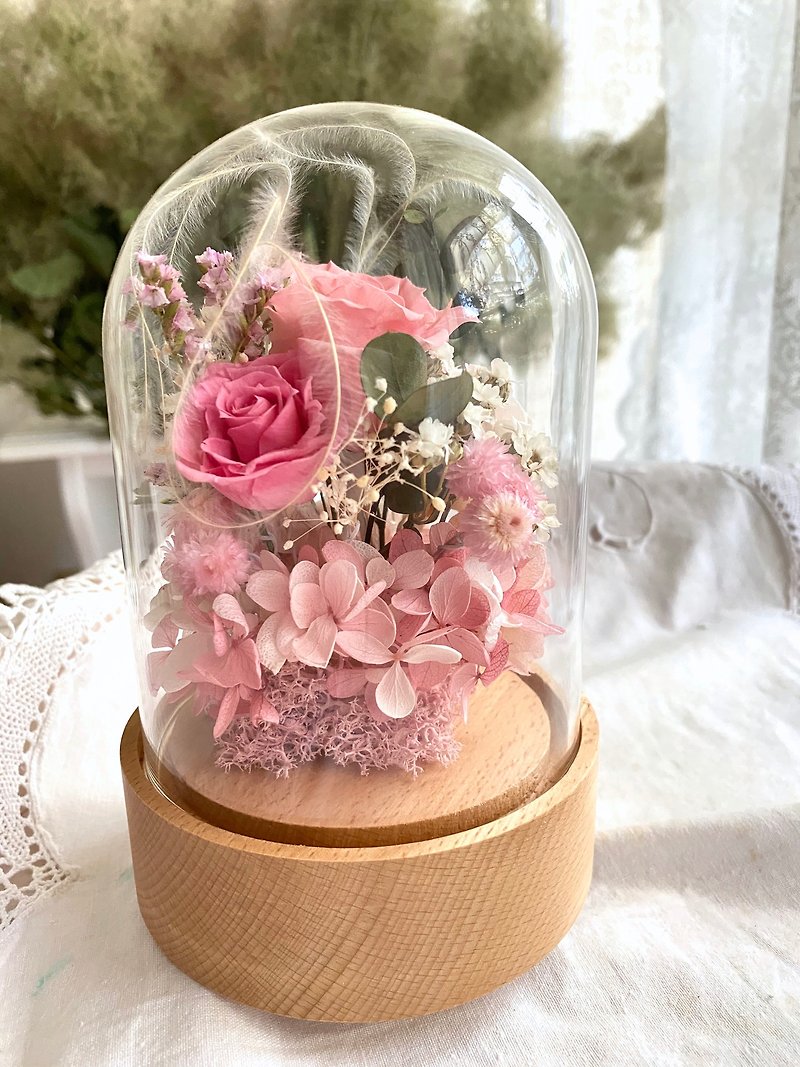 Masako Dream Garden Eternal Flower Music Rotating Glass Cover Cup - Dried Flowers & Bouquets - Plants & Flowers 