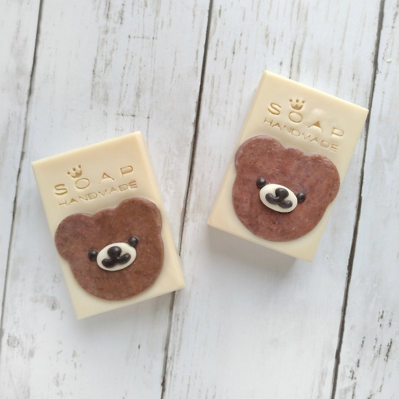 Chocolate bear handmade soap - Body Wash - Other Materials Brown