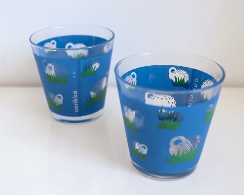 北 欧 の 雑 貨      Nordic Söpö Zakka 芬蘭aarikka Pässi ram球球綿羊玻璃杯二件組