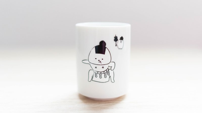 Onigiri teacup Dosukoi ver. - Cups - Porcelain White