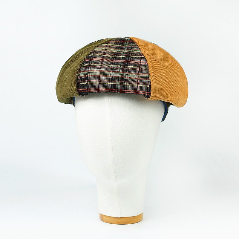 Handmade double-sided Berets - หมวก - ผ้าฝ้าย/ผ้าลินิน สีเขียว