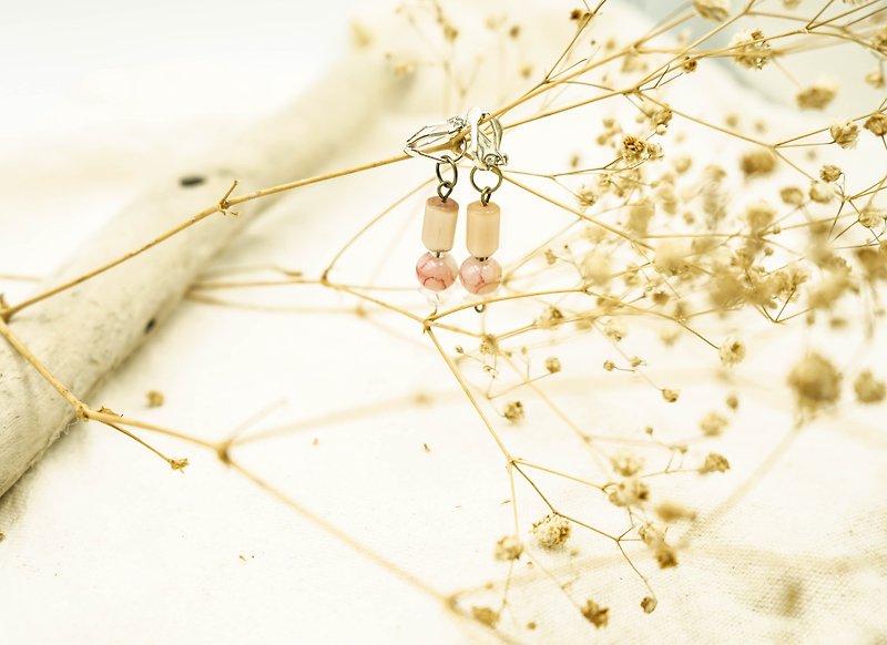 Handmade Earrings - ต่างหู - เครื่องเพชรพลอย สึชมพู