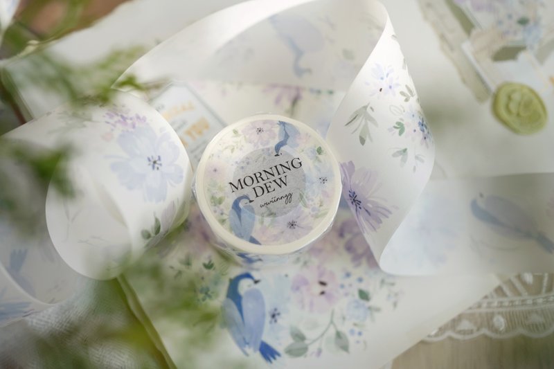 Washi Tape (Special Oil with Release Paper) - Morning Dew - มาสกิ้งเทป - กระดาษ สีน้ำเงิน